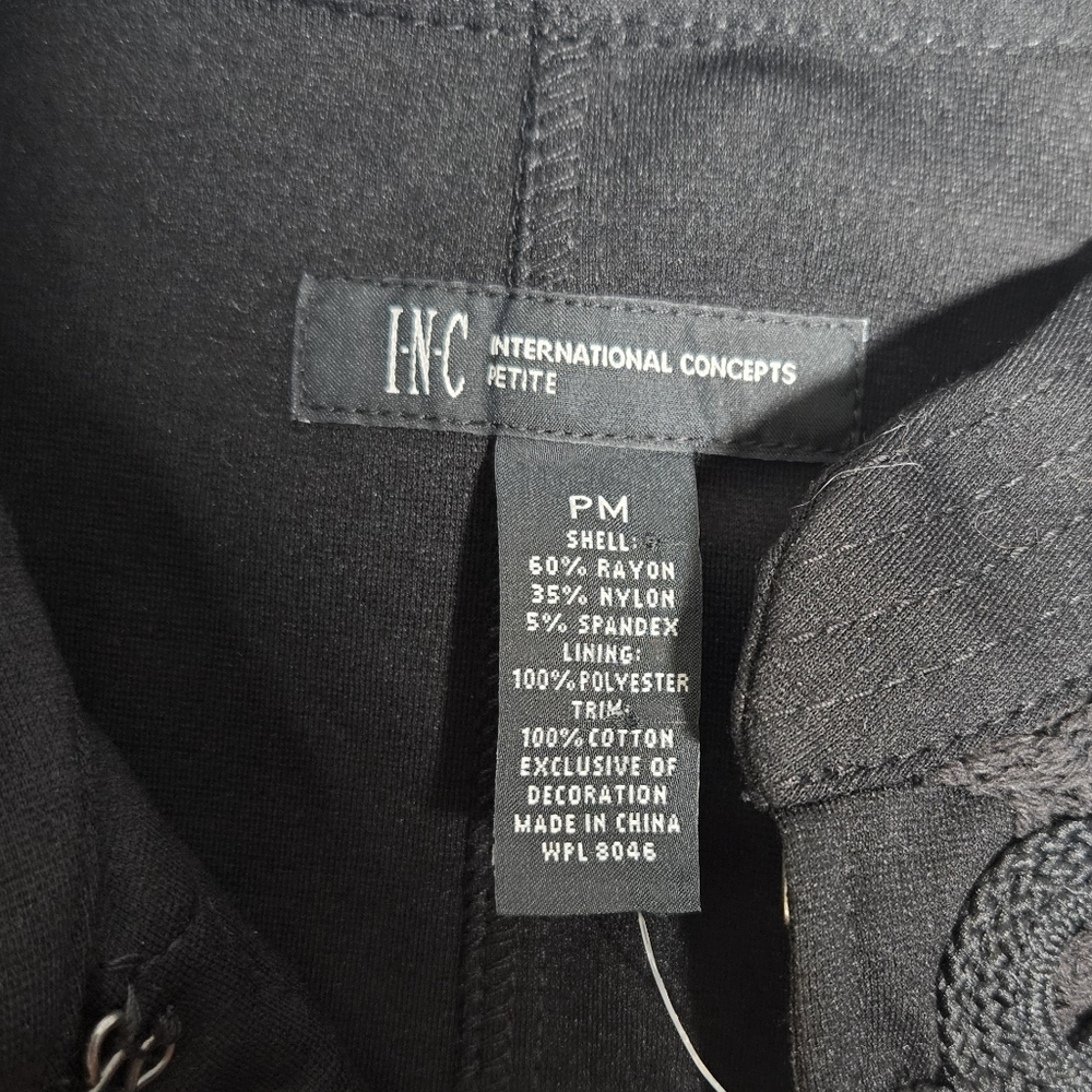 INC International Concepts MILITARY Marching STYLE Black Peplum Jacket Sz PM NWT - Picture 4 of 6